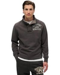 Superdry - Vintage Athletic Longsleeve Katoenen T-Shirt Zwart Gewassen Effect - Lyst