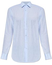 Etro - Overhemden ,Blauw ,Katoen Gestreept Overhemd - Lyst