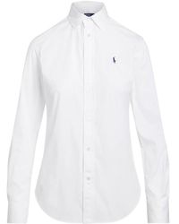 Polo Ralph Lauren - Overhemden ,Wit ,Katoen Ls Crlte St Long Sleeve Button Front Shirt - Lyst