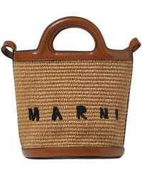 Marni - Gewebte Tote Bag Aus Raffia - Lyst