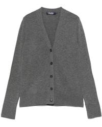 Max Mara - Grauer V-Ausschnitt Pullover Mit Knöpfen - Lyst