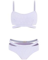 Agnona - Set bikini con logo a catena - Lyst