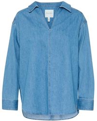 Part Two - Overhemden ,Blauw ,Denim Oversized Denim Blouse Medium - Lyst