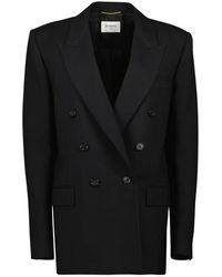 Saint Laurent - Elegante Wollen Blazer Cassandre Stijl - Lyst
