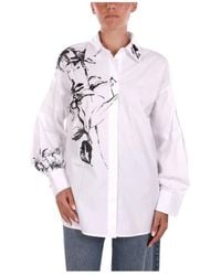 Liu Jo - Oversized Poplin Shirt Met Print - Lyst