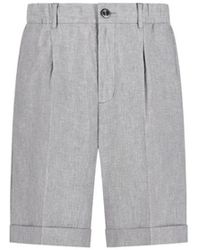 Herno - Korte Broeken ,Grijs ,Shorts Tasche All'Americana Zipper + Buttons Unlined - Lyst