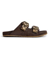 Burberry - Schoenen ,Bruin ,Leer Urchin Sandal - Lyst