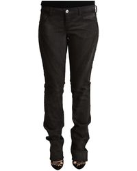 CoSTUME NATIONAL - Broeken ,Zwart ,Katoen Zwarte Katoenen Skinny Broek - Lyst