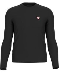 Guess - Zwarte T-Shirts En Polos Met Logo Met Lange Mouwen - Lyst