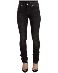 Gianfranco Ferré - Schwarze gewaschene skinny jeans mit mittlerer taille - Lyst