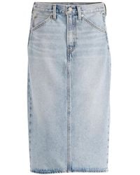 Levi's - Rokken ,Blauw ,Katoen Gonna Donna Hr Back Slit Skirt Riveting - Lyst