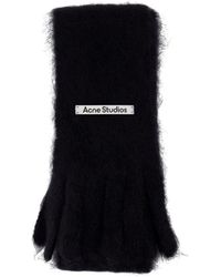 Acne Studios - Accessoires ,Zwart ,Wol Skinny Logo Sjaal - Lyst