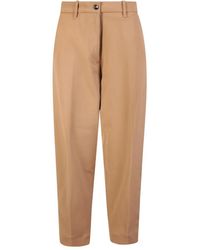Nine:inthe:morning - Braune High-Waist Karottenhose - Lyst