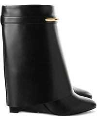 Givenchy - Schoenen ,Zwart ,Leer Shark Enkellaarsjes - Lyst