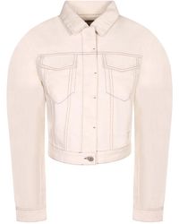Jacquemus - Jassen ,Wit ,Denim Ovalo De-Nîmes Denim Jas - Lyst