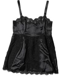 Dolce & Gabbana - Zijden Lingerie Top Met Kant - Lyst