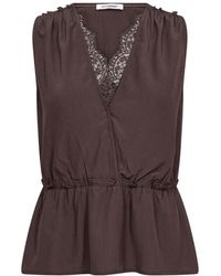 co'couture - Overhemden ,Bruin ,Leer Blouses - Lyst