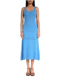 Akep - Kleedjes ,Blauw ,Vskd 13262 Lange Jurk - Lyst