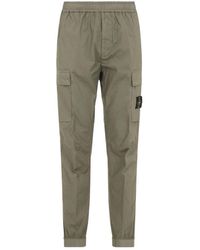 Stone Island - Cotton Trousers - Lyst