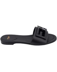Fendi - Baguette Leather Slides - Lyst