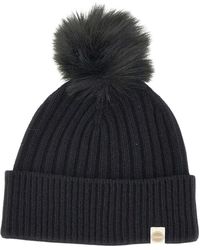 Colmar - Fitness ,Zwart ,Wol Ribbelmuts Met Pompon - Lyst