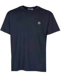 Stone Island - Blau jersey baumwolle kurzarm tee - Lyst
