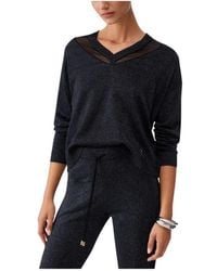 Liu Jo - Truien & Vesten ,Zwart ,Denim V-Neck Jumper - Lyst