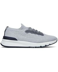 Brunello Cucinelli - Zilveren Platte Schoenen - Lyst