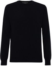 Alpha Studio - Truien & Vesten ,Zwart ,Wol Trui Met Ronde Hals - Lyst