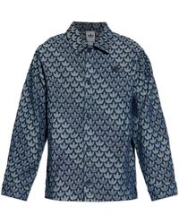 adidas Originals - Overhemden ,Blauw ,Denim Denim Monogram Shirt - Lyst