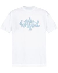 Givenchy - Tops ,Wit ,Katoen Paris Signature Print T-Shirt - Lyst