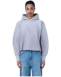 Maison Margiela - Hooded Sweatshirt Met Geribbelde Details - Lyst