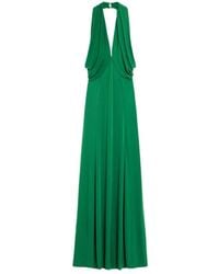 iBlues - Kleedjes ,Groen ,Polyester Mouwlloze Lange Jurk Ivonne - Lyst