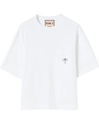 Plan C - Tops ,Wit ,Katoen Logo Boxy T-Shirt - Lyst