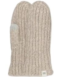 UGG - Accessoires ,Grijs ,Wol Chunky Rib Mitten - Lyst