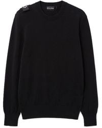 Ma Strum - Truien & Vesten ,Zwart ,Katoen Zwart Crew Neck Gebreid - Lyst