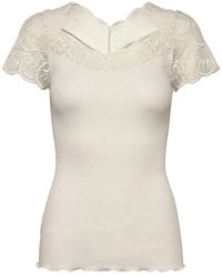 Rosemunde - Elegante Kant Top Wit - Lyst