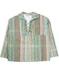 Siedres - Camisa overshirt de algodón de manga larga con cuello abierto - Lyst