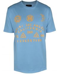 Amiri - Hellblaues t-shirt mit grafikdruck - Lyst