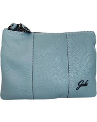Gabs - Schwarze Leder Umhängetasche Mit Mineralblauem Logo - Lyst