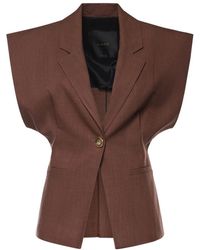 Pinko - Jassen ,Bruin ,Polyester Floella Mouwloze Blazer - Lyst