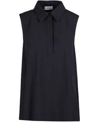 Ottod'Ame - Tops ,Zwart ,Katoen Mouwloze Katoenen Top - Lyst