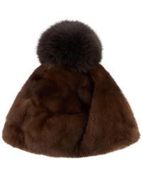 Moorer - Accessoires ,Bruin ,Katoen Galea Muts - Lyst