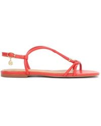 Kazar - Rote Sandalen Auf Einer Flachen Sohle Mit Einem Überhang - Lyst