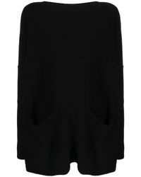 Daniela Gregis - Truien & Vesten ,Zwart ,Katoen Open Pocket Boat Neck Jumper - Lyst