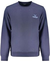 Wrangler - Hoodies & Sweatvesten ,Blauw ,Katoen Blauwe Katoenen Crewneck Sweatshirt - Lyst