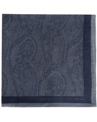 Etro - Accessoires ,Blauw ,Kasjmier Paisley Sjaal Van Kasjmiermix - Lyst