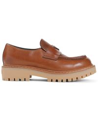 Prada - Bruine Loafer Schoenen Voor Mannen - Lyst
