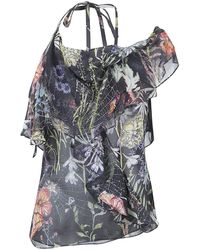 McQueen - Meadow Floral Print Asymmetric Top - Lyst