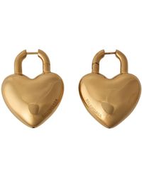 Balenciaga - Herz Design Goldfarbene Ohrringe Set - Lyst